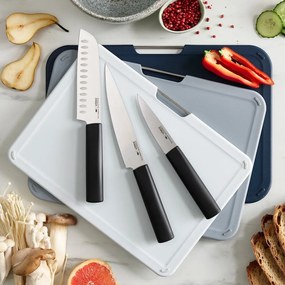 Set di 3 taglieri e coltelli con supporto Nest Plus - Joseph Joseph
