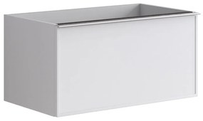 Mobile da bagno sotto lavabo Pixel frame bianco laccato L 80 x H 40 x P 45.5 cm 2 cassetti, lavabo non incluso