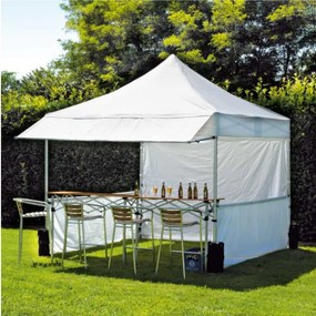 Gazebo Mercato in alluminio struttura grigio, copertura bianco L 300 x P 300 x H 334 cm