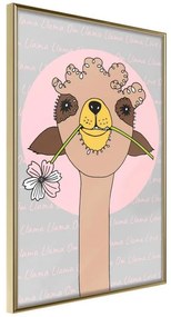 Poster  Cute Llama  Cornice Quadri Cornice d'oro, Larghezza x Altezza Home decor 20x30