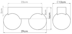 Plafoniera bianca/di colore naturale con paralume in vetro ø 12 cm Solum – Sollux