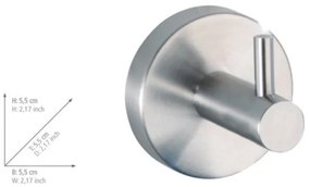 WENKO 19621100 - Gancio BOSIO MATT 5,5x5,5 cm acciaio inox/argento