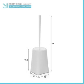 Porta scopino bagno da appoggio bianco in abs Tender