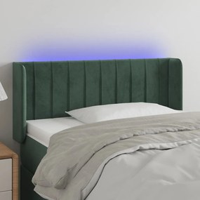 Testiera A Led Verde Scuro 83x16x78/88 Cm İn Velluto /