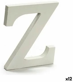 Lettera Z Legno Bianco (1,8 x 21 x 17 cm) (12 Unità)