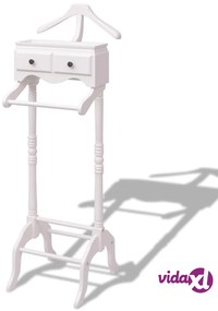 vidaXL Appendiabiti con Armadietto in Legno Bianco