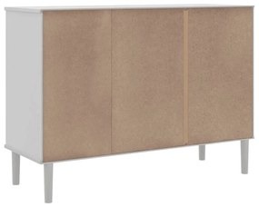 Credenza SENJA Aspetto Rattan Bianco 112x40x80 cm Massello Pino