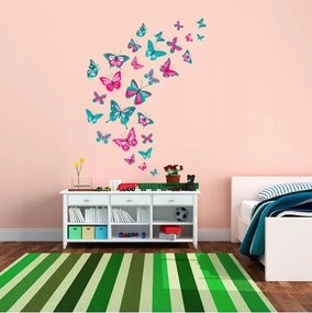 Adesivo decorativo da parete con disegno di farfalle 76 x 100 cm
