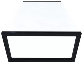 Tavolino da Salotto Studio Sala Pranzo Ingresso Soggiorno Tavolo Basso in Legno Con Gambe In Metallo Nero Design Elegante Minimal Moderno, Camas 90 x 55 x 30 cm (Bianco Lucido Laccato)