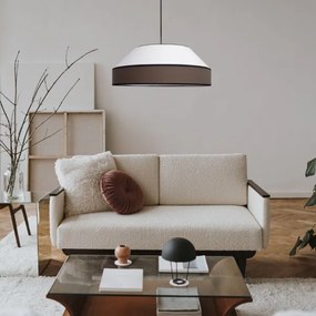 Lampadario a sospensione con filo MANISO 1xE27/60W/230V diametro 45 cm bianco/marrone