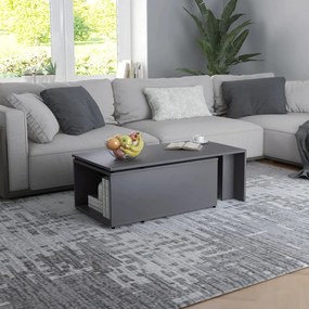 Tavolino da salotto grigio 150x50x35 cm in legno multistrato