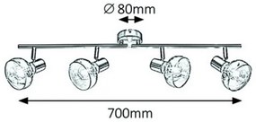 Rabalux 5550 - Faretto HOLLY 4xE14/40W/230V oro