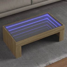 Tavolino Da Salotto Con Led Infinity Rovere Sonoma 90x50x30 Cm /