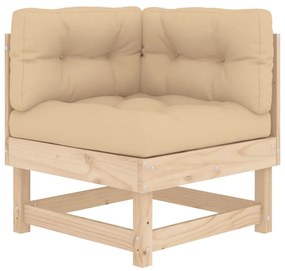 Set divani da giardino 6 pz con cuscini in legno massello