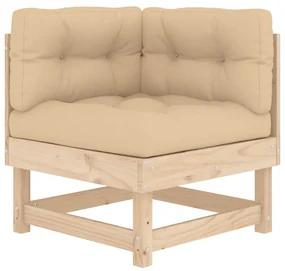 Set divani da giardino 6 pz con cuscini in legno massello