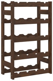 Portabottiglie per 20 bottiglie marrone legno massello di pino