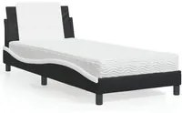 Letto con Materasso Nero e Bianco 100x200 cm in Similpelle 3208850