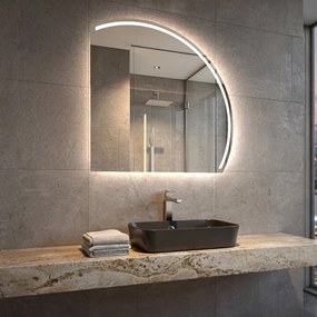 Specchio a LED Mezza Luna Moderno - Illuminazione Elegante per Bagno Q223