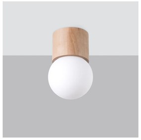 Plafoniera bianca/di colore naturale con paralume in vetro ø 12 cm Surtur – Sollux