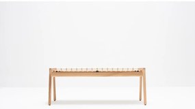 Panchina in colore bianco e naturale Klupa - Gazzda