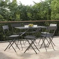 Sedie Pieghevoli da Bistr 6 pz Nere Polyrattan e Acciaiocod mxl 100195