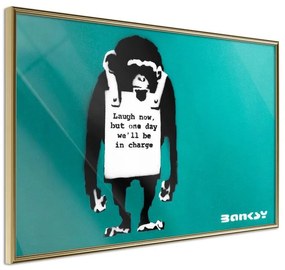 Poster  Banksy: Laugh Now  Cornice Quadri Cornice d'oro, Larghezza x Altezza Home decor 45x30