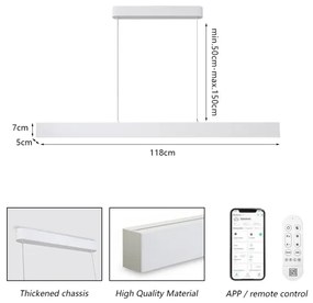 Brilagi - lampadario LED dimmerabile SLEEKLINE SMART LED/40W/230V Wi-Fi Tuya bianco+telecomando