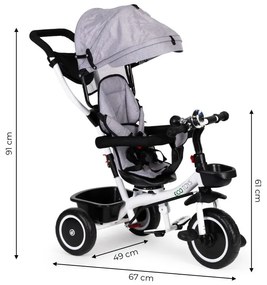 Triciclo, passeggino in grigio ECOTOYS