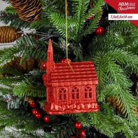 Addobbo Albero Di Natale Iridescente o Glitterata Casa 7,5x5,5x10cm