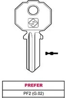 20pz chiave ottone pf2 (g.vac 0) prefer vit11698