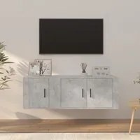 Set di Mobili Porta TV 2 pz Grigio Cemento in Legno Multistrato 3188410