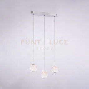 Lampada a sospensione diamante, acrilico trasparente, montatura cro...
