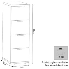 NANO - cassettiera 4 cassetti