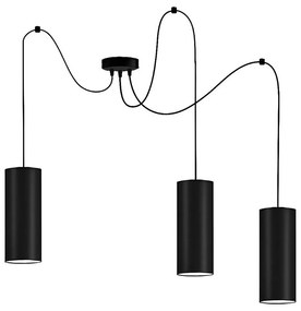 Lampadario a sospensione con filo ZIK 3xE27/40W/230V ragno nero