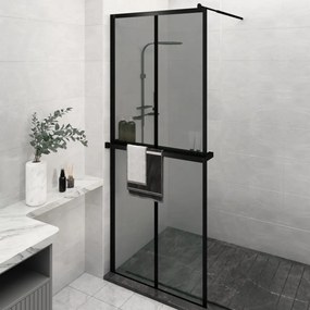 Parete Doccia Walk İn Mensola Nera 80x195cm Vetro Esg Alluminio /
