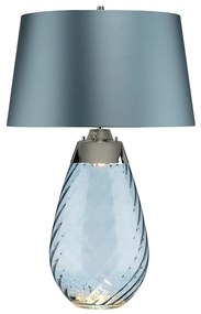 Lampada Da Scrivania Contemporanea Lena Vetro Blu Metallo 1 Luce E27