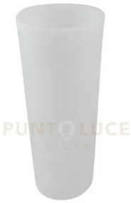 Vaso da giardino geco bianco 1 luce attacco e27 38x90cm base tonda