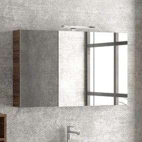 Composizione bagno sospesa 100cm: mobile, specchio e due pensili  TOD-100C - KAMALU