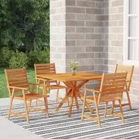 Set Mobili da Pranzo per Giardino 5 pz Legno Massello di Acacia 3087139