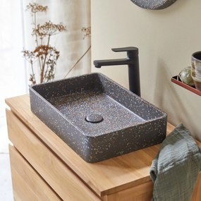 Tikamoon - Lavabo per il bagno in battuto di terrazzo Iris confetti 50