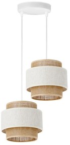 Lampadario sospeso su cavo BOHO 2xE27/60W/230V crema/iuta