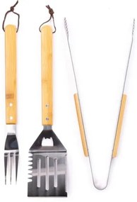 Fieldmann - Utensili per grigliare in acciaio inox con custodia 3 pz