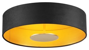 Plafoniera moderna nera con interno dorato con LED dimmerabile a 3 livelli - Bredow