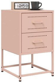 Comodini 2 Pz Rosa 36x39x60,5 Cm İn Acciaio /