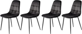 Set di 4 sedie K417 in velluto nero