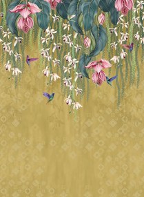 Osborne & Little Carta da parati Trailing Orchid - Metallic Gold