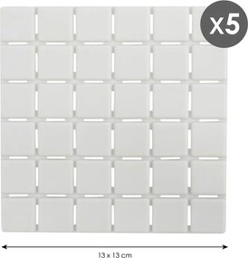Set di tappetini antiscivolo 5 pz per la vasca 13x13 cm Quadro – MSV