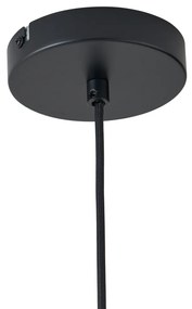 Lampada a sospensione retrò nera con vetro arancione - Denise