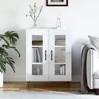 Credenza 69,5x34x90 cm in Legno Multistrato Bianco Lucido 827782