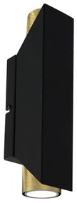 Applique WALL 2xGU10/8W/230V nero/ottone